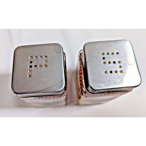 Grant Howard Country French Rooster Salt and Pepper Shakers Glass Metal Lid NIB - Picture 7 of 7